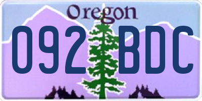 OR license plate 092BDC