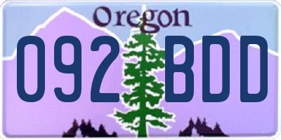 OR license plate 092BDD