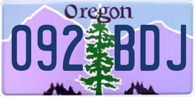 OR license plate 092BDJ