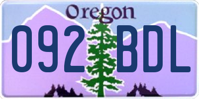 OR license plate 092BDL