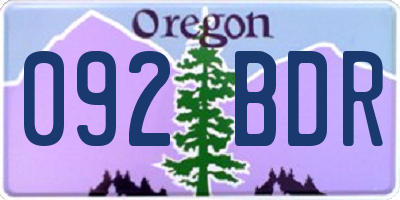 OR license plate 092BDR