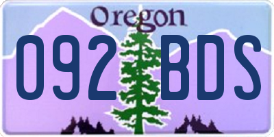 OR license plate 092BDS