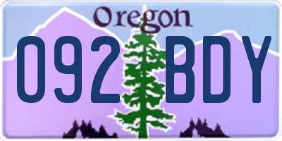 OR license plate 092BDY