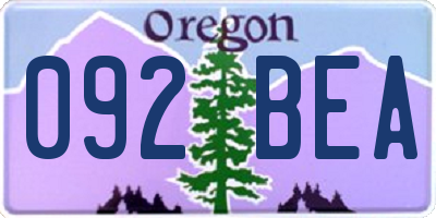 OR license plate 092BEA