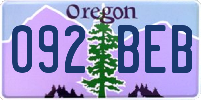 OR license plate 092BEB