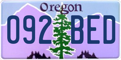OR license plate 092BED