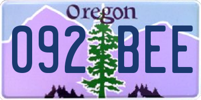OR license plate 092BEE