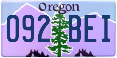 OR license plate 092BEI