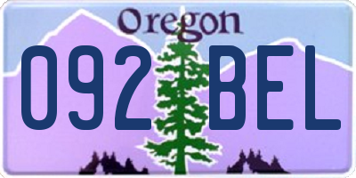 OR license plate 092BEL