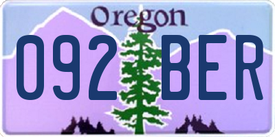 OR license plate 092BER