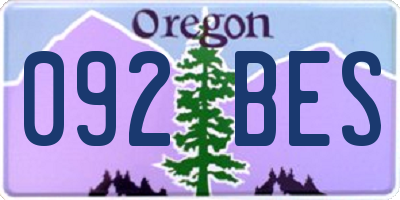 OR license plate 092BES
