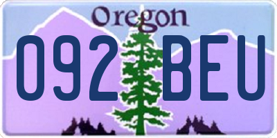 OR license plate 092BEU