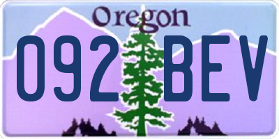 OR license plate 092BEV