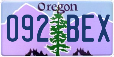 OR license plate 092BEX