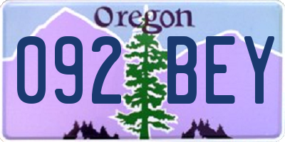 OR license plate 092BEY