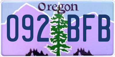 OR license plate 092BFB