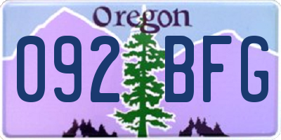 OR license plate 092BFG