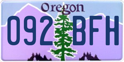 OR license plate 092BFH