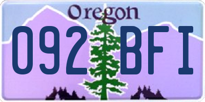 OR license plate 092BFI