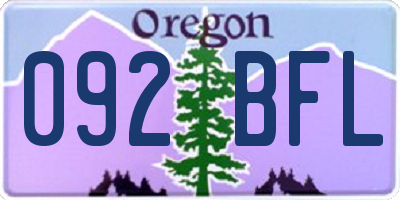 OR license plate 092BFL