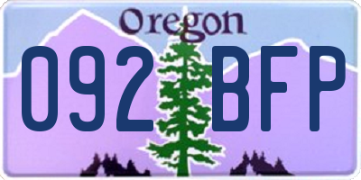 OR license plate 092BFP