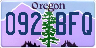 OR license plate 092BFQ