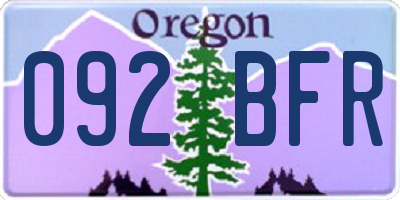 OR license plate 092BFR