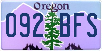OR license plate 092BFS