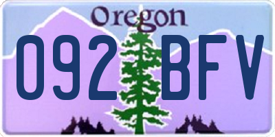 OR license plate 092BFV