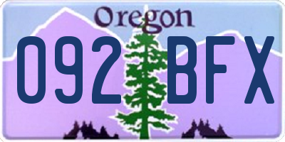 OR license plate 092BFX