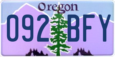 OR license plate 092BFY