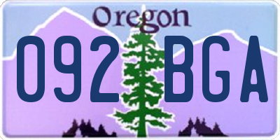 OR license plate 092BGA