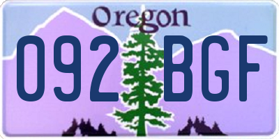 OR license plate 092BGF
