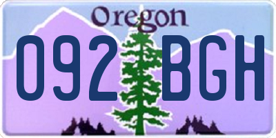 OR license plate 092BGH