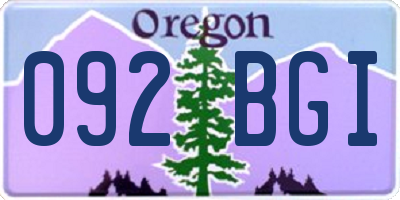 OR license plate 092BGI