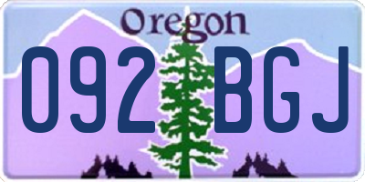 OR license plate 092BGJ
