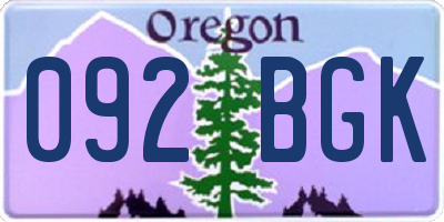 OR license plate 092BGK