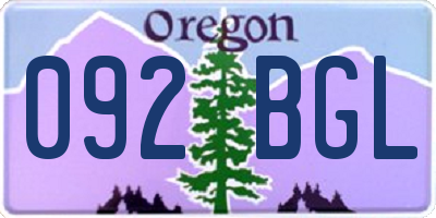 OR license plate 092BGL