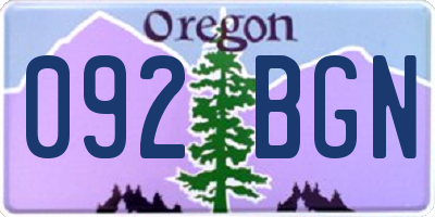 OR license plate 092BGN