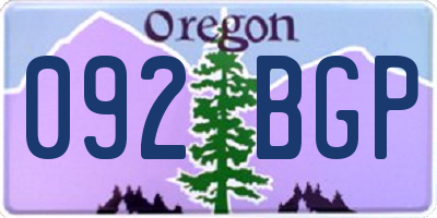 OR license plate 092BGP
