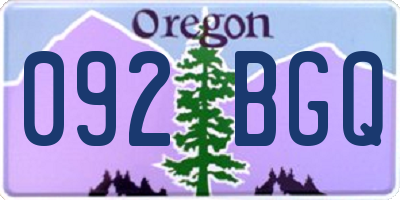 OR license plate 092BGQ
