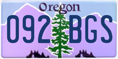 OR license plate 092BGS
