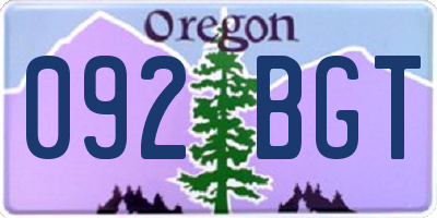 OR license plate 092BGT