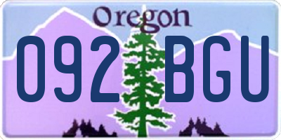 OR license plate 092BGU