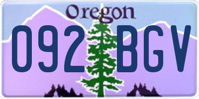 OR license plate 092BGV