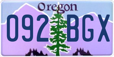 OR license plate 092BGX
