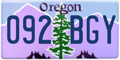 OR license plate 092BGY