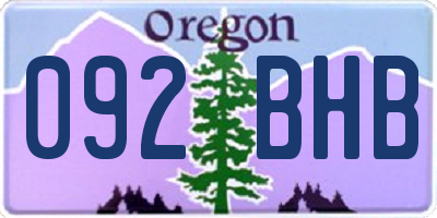 OR license plate 092BHB