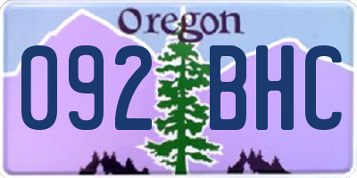 OR license plate 092BHC