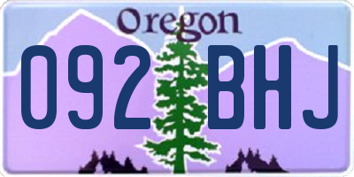 OR license plate 092BHJ